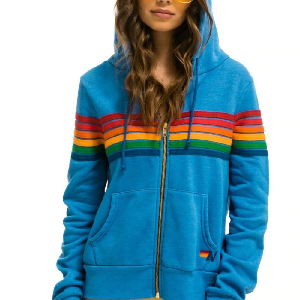 Aviator Nation -  RETRO HOODIE - OCEAN - Small - New with tags